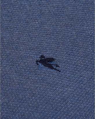 Etro Mens Jumper Piped V-neck Cashmere Sky Blue Knit