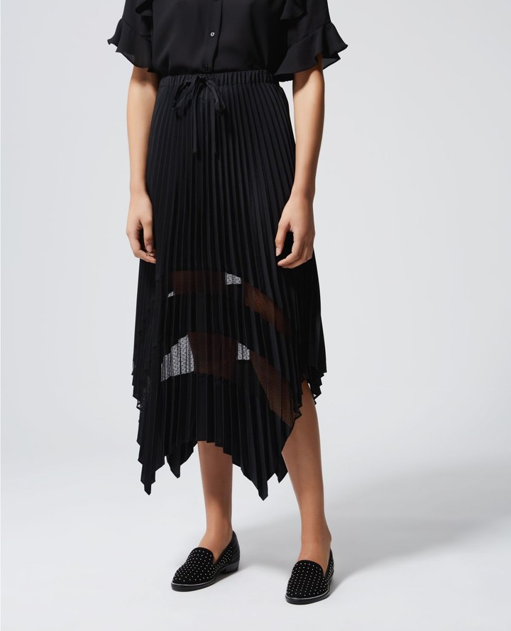 black long pleated skirt