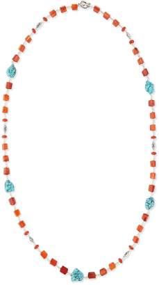Stephen Dweck Long Turquoise-Station Beaded Necklace, 42"L