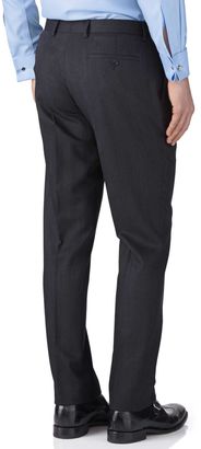 Charles Tyrwhitt Charcoal slim fit herringbone business suit pants