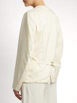 Thumbnail for your product : Chloé Collarless Wool Blend Single Breasted Jacket - Womens - Cream