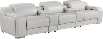 Global United 5-Piece 3-Power Reclining Italian Leather Sofa With Power Headrest