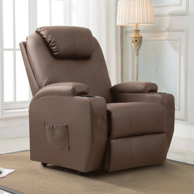 Ebern Designs Power Lift Recliner Chair Pu Leather For Elderly With Massage And Heating Ergonomic