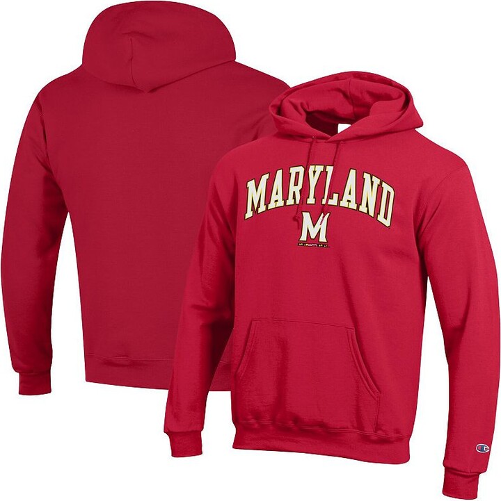 Men's Champion® Red Maryland Terrapins Arch Over Logo Pullover Hoodie