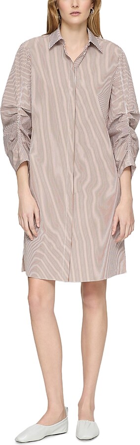 Lafayette 148 New York Ruched Sleeve Shirt Dress