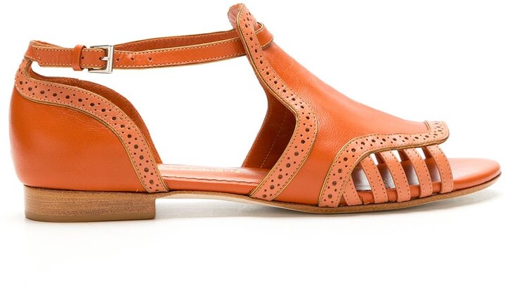 Womens Shoes Flats and flat shoes Flat sandals Save 21% Laura Biagiotti Sandals in Orange 