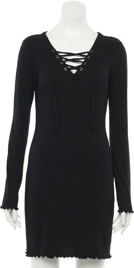 juniors black lace dress