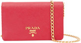 Prada - logo plaque clutch - women - 