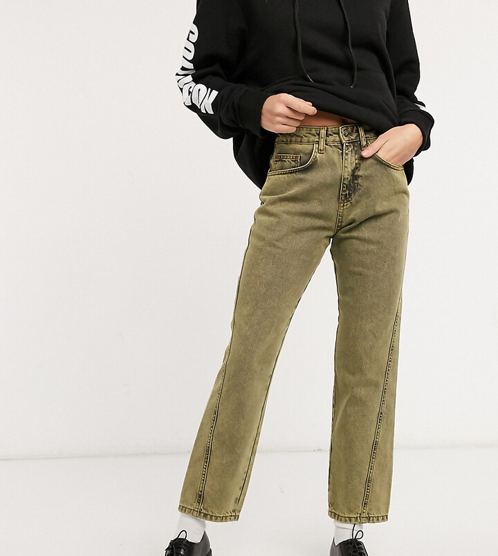 Collusion x005 90s cropped straight leg jeans with twisted seams in ...