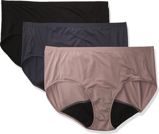 Just My Size Women's Plus Size Fresh & Dry Briefs 3-Pack