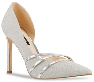 nine west silver flats