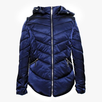 Marble Navy Removable Sleeves & Hood Quilted Jacket - ShopStyle