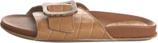 Definery Leather Slides Brown Crossover Straps & Buckle Closure At Uppers Includes Dust Bag Unfortunately, due to restrictions, this item may not be eligible for shipping in all areas.