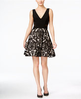 Thumbnail for your product : Xscape Evenings Petite Embroidered V-Neck Fit & Flare Dress