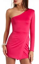Thumbnail for your product : Charlotte Russe Long Sleeve One Shoulder Dress