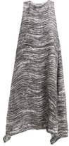 Thumbnail for your product : Issey Miyake Wave Pleated Asymmetric Hem Midi Dress - Womens - Black White