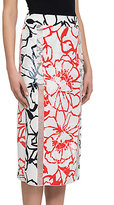 Thumbnail for your product : Nina Ricci Paneled Floral Silk Skirt