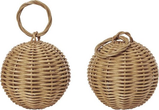 ferm LIVING Braided Baubles, Set of 2 in Beige