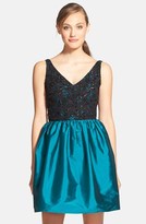 Thumbnail for your product : Aidan Mattox Embellished Lace & Taffeta Fit & Flare Dress
