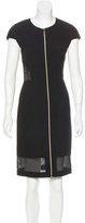 Thumbnail for your product : L'Agence Mesh-Accented Knee-Length Dress