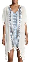 Thumbnail for your product : Seafolly V-Neck Embroidered Jacquard Kaftan Coverup W/ Tassels, One Size