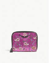 ZADIG & VOLTAIRE Floral-print mini textured leather purse