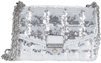 MICHAEL Michael Kors Soho Small Chain Shoulder (Silver) Handbags 