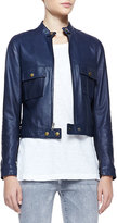 Thumbnail for your product : Current/Elliott Leather Front-Zip Moto Jacket