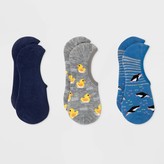 Thumbnail for your product : Xhilaration Women's Rubber Ducky And Penguin 3pk Liner Socks Gray/Blue 4-10