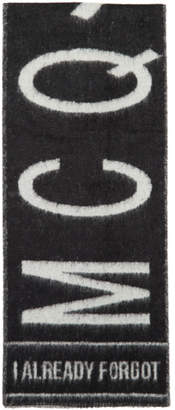 McQ Black Brushed Logo Scarf