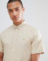 Thumbnail for your product : Farah Steen slim fit short sleeve textured shirt in sand