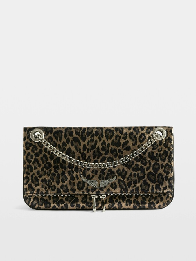 Zadig & Voltaire Rock II Metal Leopard Clutch