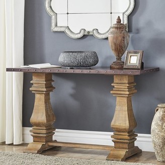 Weston Home Pilgrim Zinc and Wood Console Table