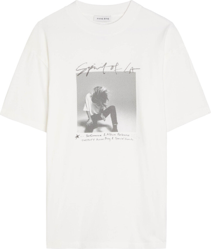 Anine Bing Ashton Spirit Printed Cotton T-shirt