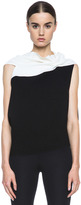 Thumbnail for your product : Roland Mouret Eugene Wool Top in Off White & Black