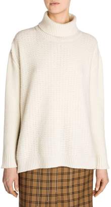 Marni Virgin Wool & Cashmere Open Weave Turtleneck Sweater