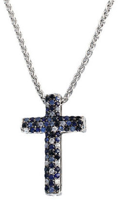 Effy Sterling Silver Sapphire Cross Pendant