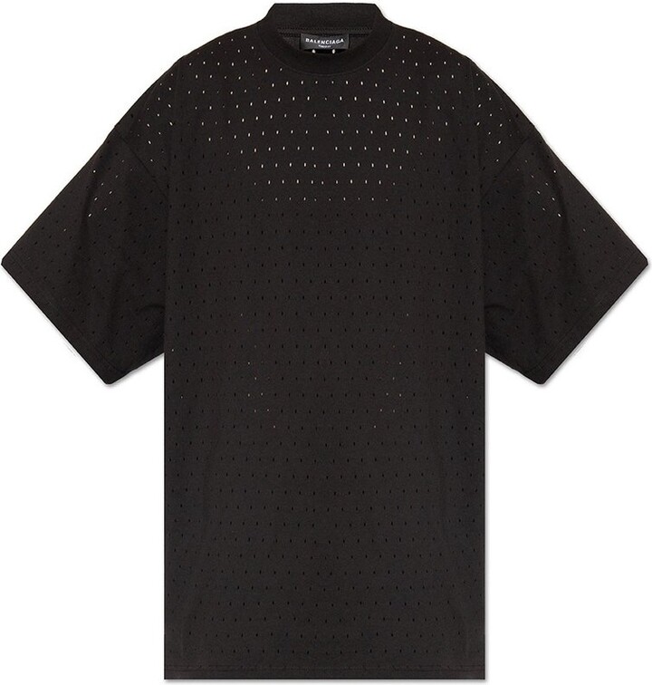 Balenciaga Perforated Crewneck T-Shirt - ShopStyle