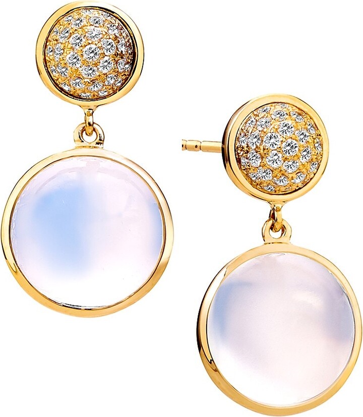 Syna Candy 18K Gold, Moonstone & Diamond Drop Earrings ShopStyle