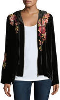 Thumbnail for your product : Johnny Was Malui Floral-Embroidered Velvet Hoodie, Plus Size