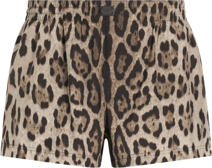 Dolce & Gabbana Leopard-Print Swim Shorts