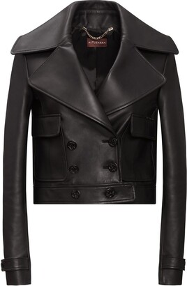 Double Breasted Leather Jacket | ShopStyle