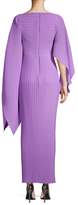 Thumbnail for your product : SOLACE London Adami Pleated Asymmetric Sleeve Gown