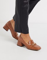 asos design stirrup heeled loafers
