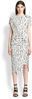 Thumbnail for your product : Helmut Lang Strata Printed Twist-Front Stretch Jersey Dress