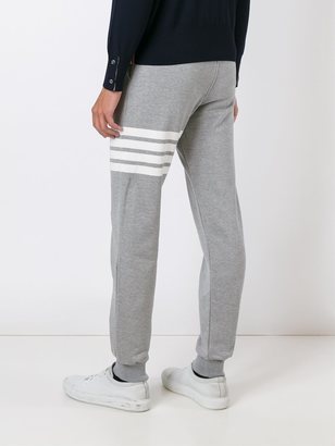 Thom Browne Sweatpant With Engineered 4-Bar Stripe In Light Grey Cotton Loopback