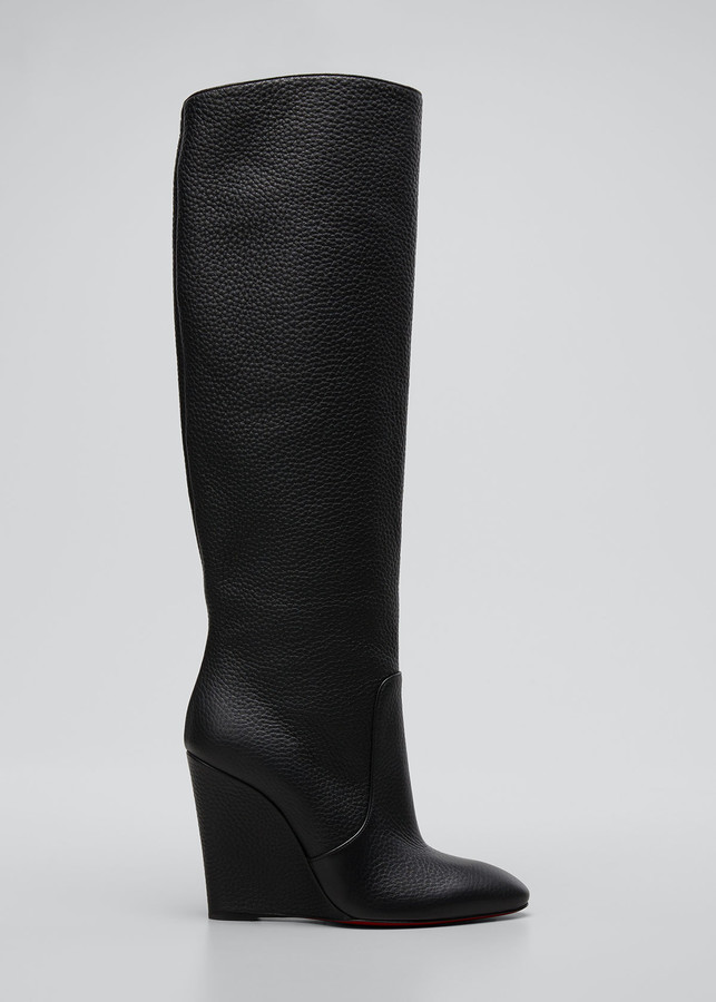 tall black wedge boots