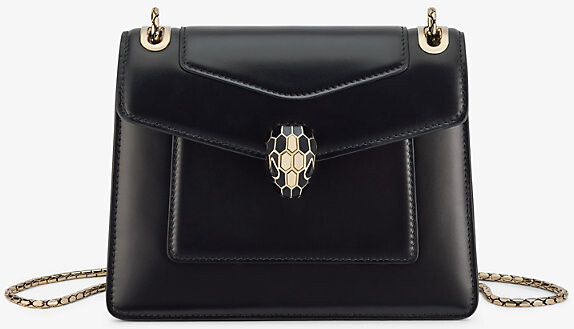 Bvlgari Womens Black Serpenti Forever Leather Cross-Body Bag 1 Size