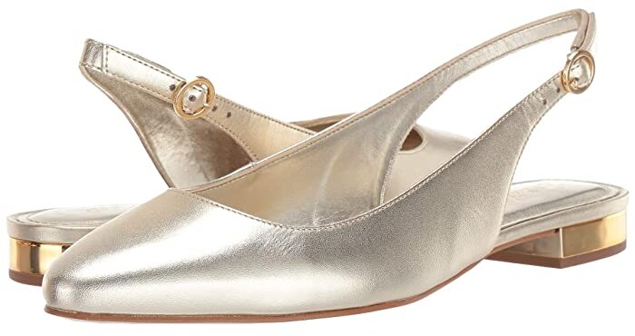 gold slingback flats