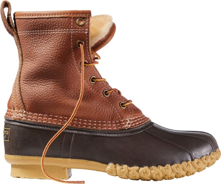 shearling lined duck boots womens